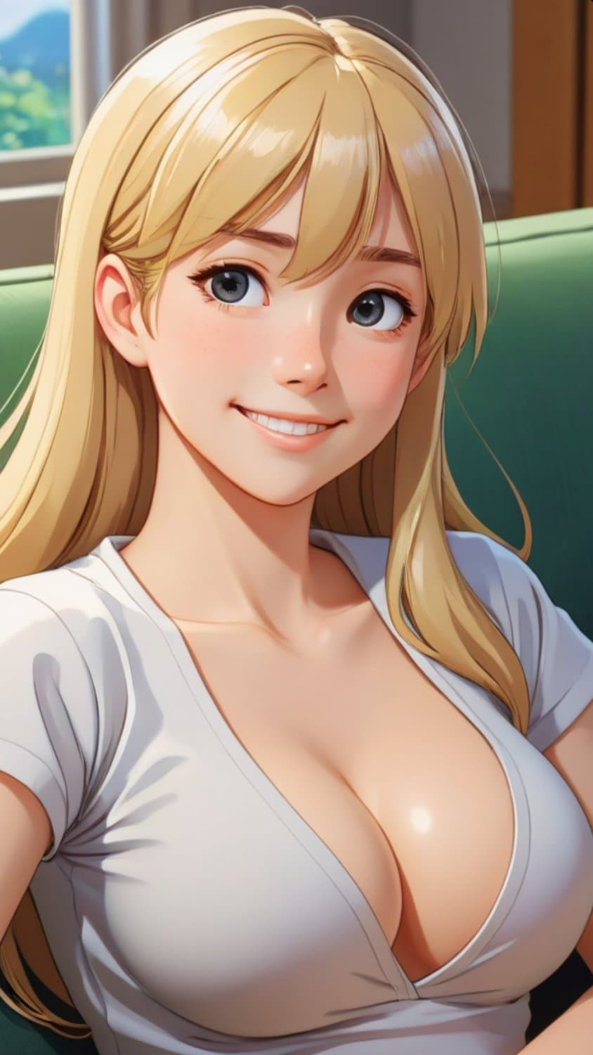 AI generated cute blonde Anime Girl nude