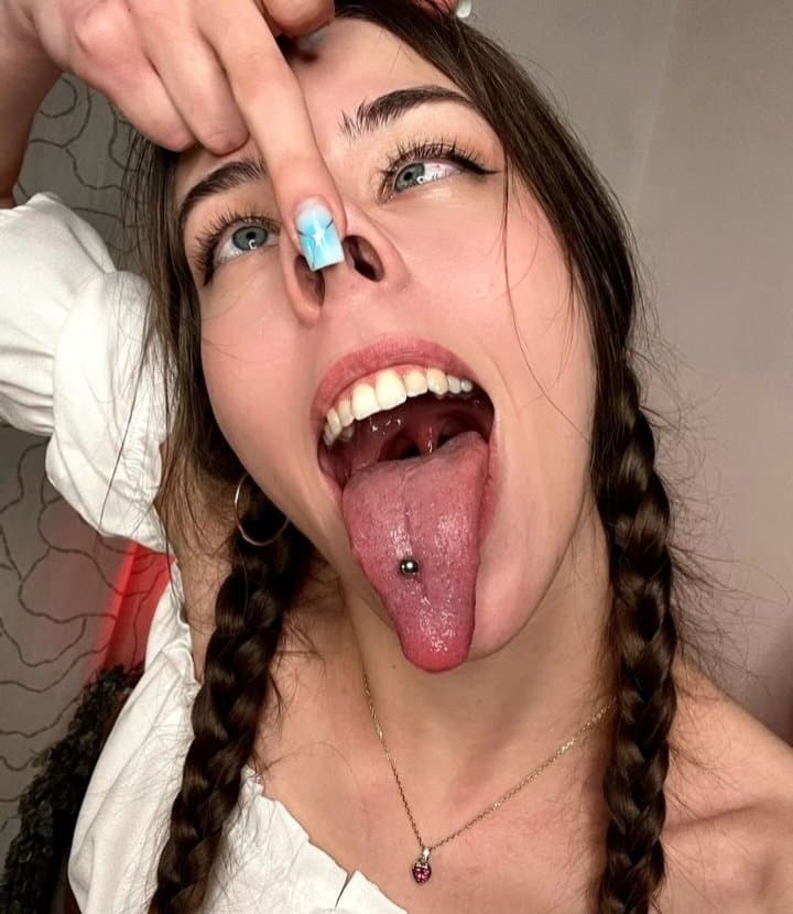 Long tongue girl