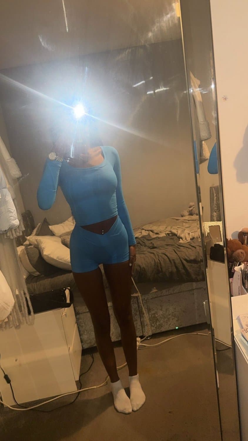 Ebony teen girlfriend shows off her sexy little body