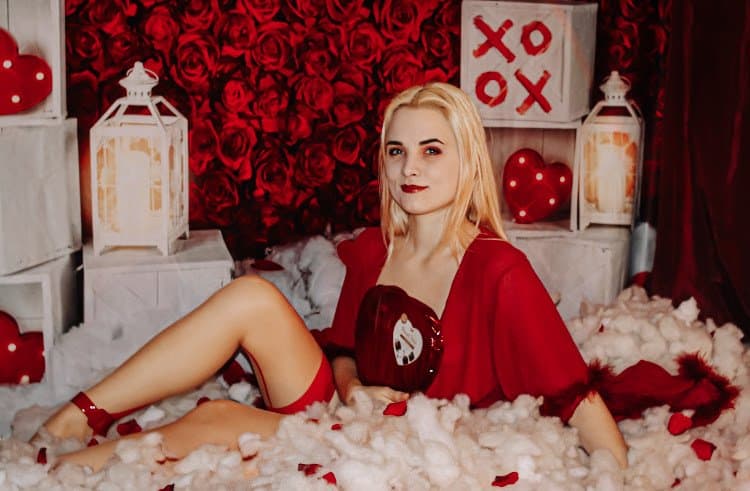 Red Lingerie, Red Stockings, Red High Heels