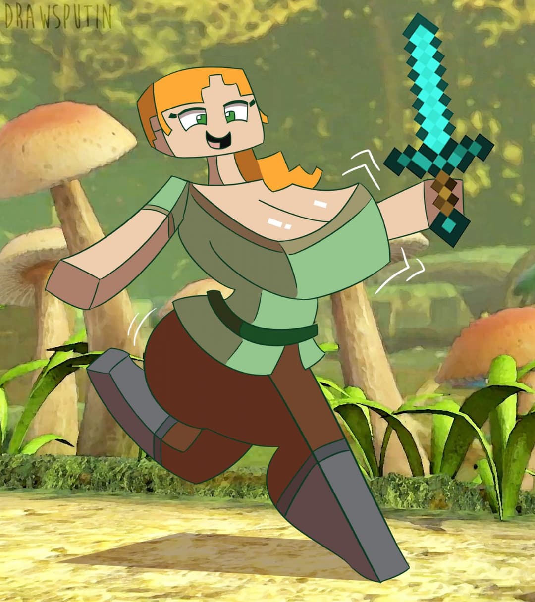 Click to view full size Alex (Minecraft) Jiggles In!