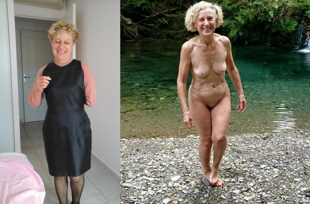 Nurse Solange dressed indoor undressed outdoor (1)