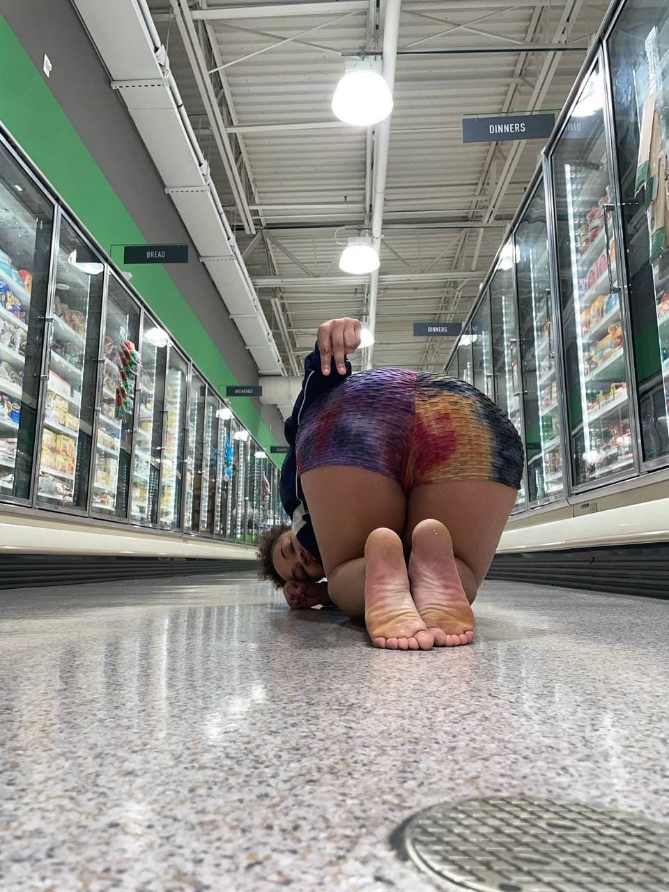 made the slut do all this in public ??even random people were watching her