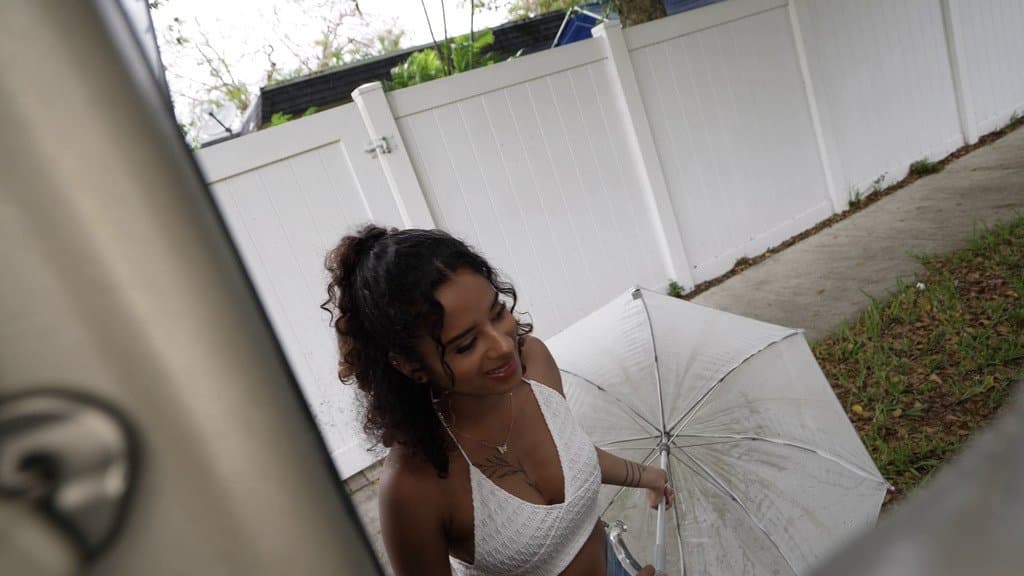 Cute sexy Latina petite with a bubble butt and big tits fucked in a mini bus