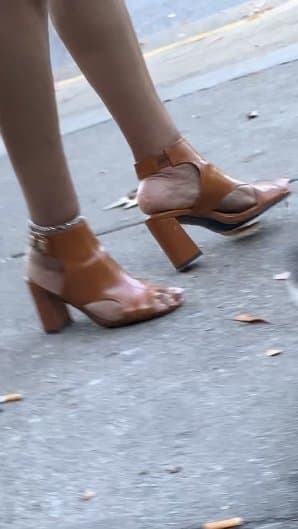 Mrs Tyra Soft Feet Wearing Open Toe Open Heels  ?? At Work