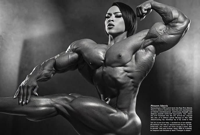 Bodybuilding strip at the women only club, she is the muscle dream of every girl