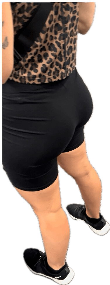 Sexy Thick Round Bubble Booty European MILF in biker shorts