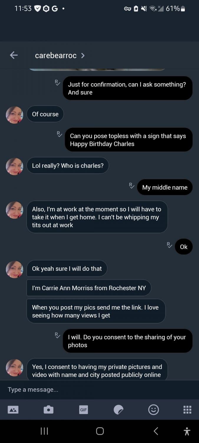 Carrie Ann Morriss from Rochester NY