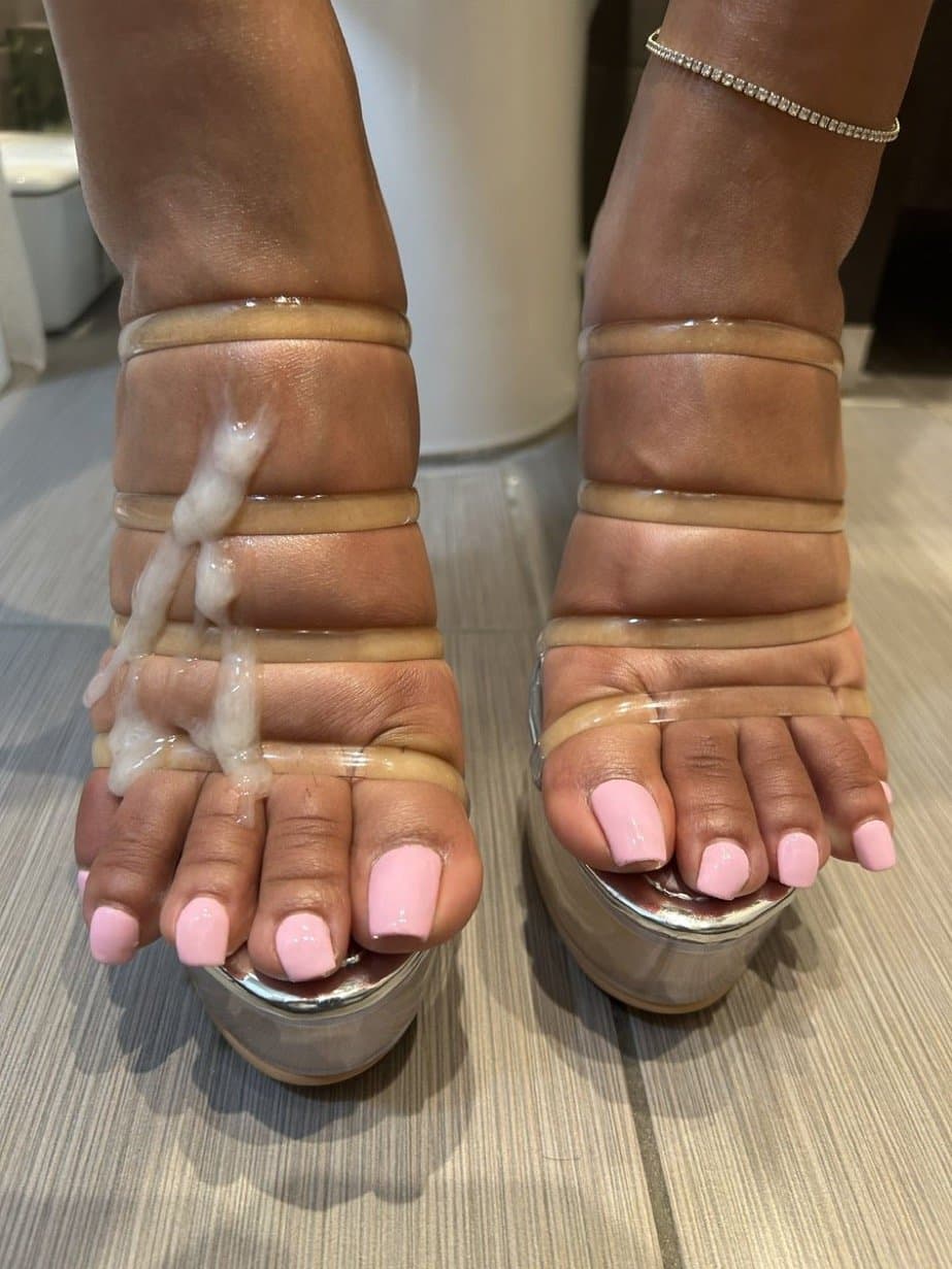 Cum covered toes