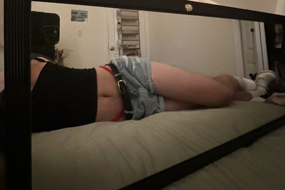 skinny fag-husband wearing wifes lingerie and gets horny from posing! CBT! kik: dammyxo