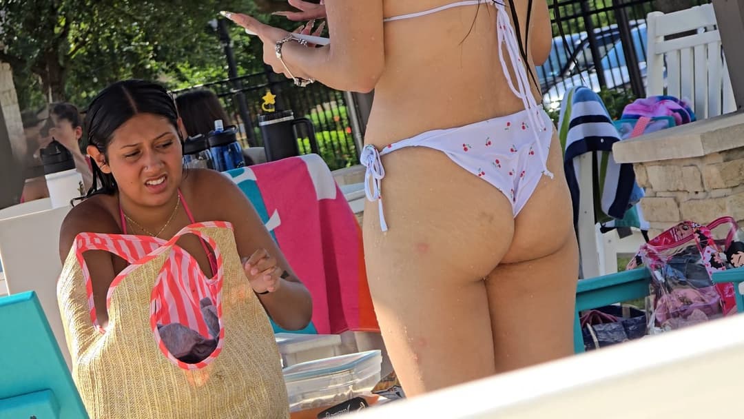 Click to view full size Hot Latina in pink shiny bikini NOT OC