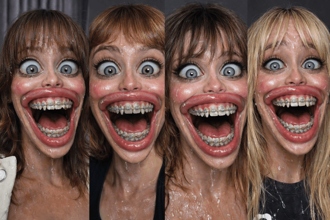 Creepy Braced Demon Celebrities, Sabrina, Sweeney, Pinkpantheress, Ella Purnell, S& Rachel Zegler
