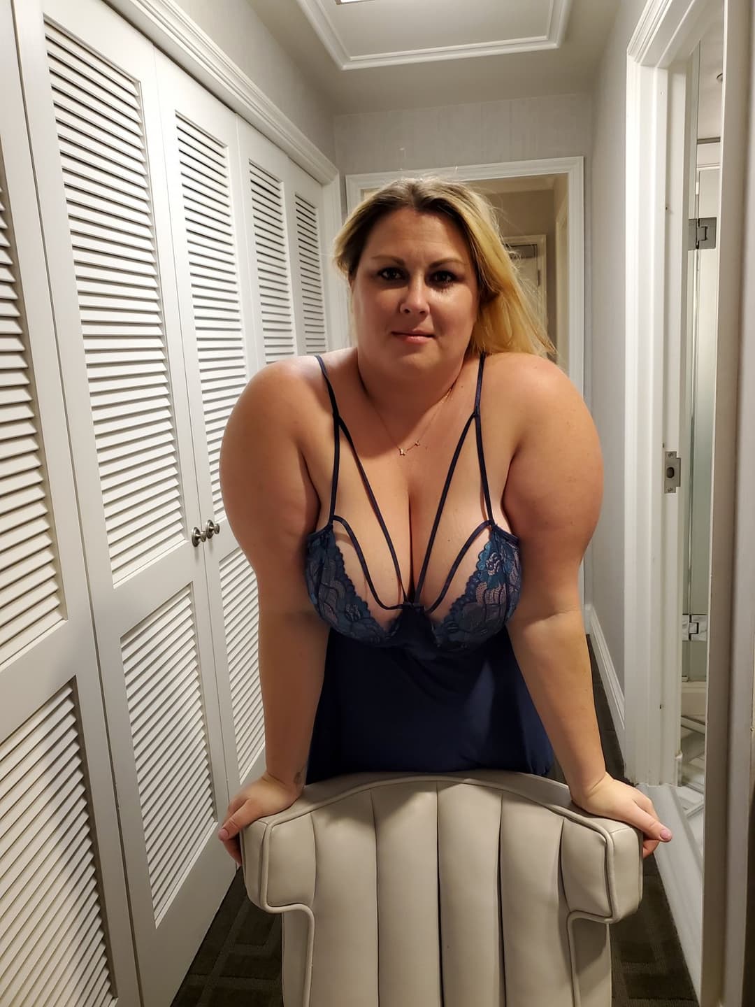 Married Vegas blue lingerie hotel fun
