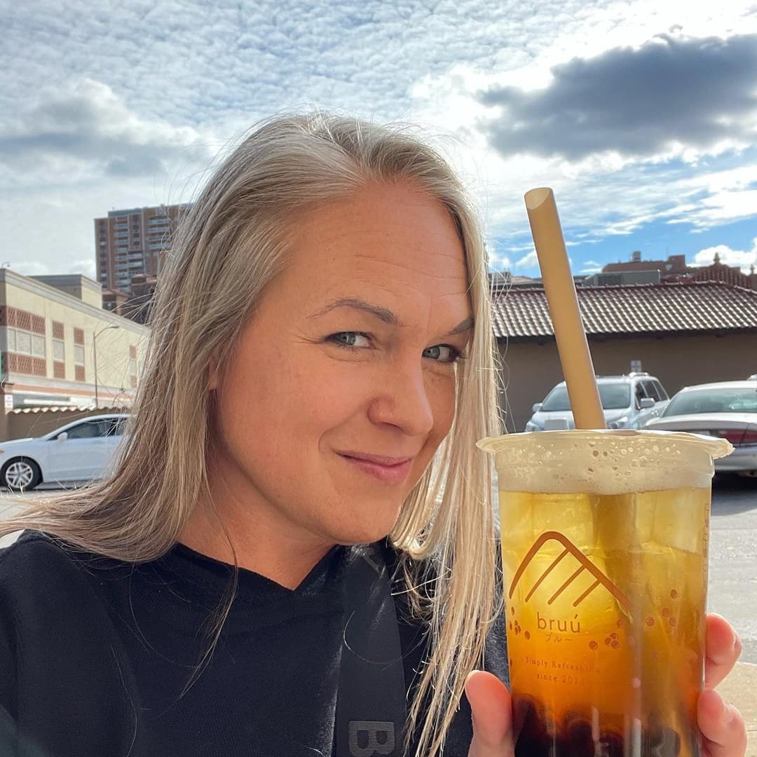 Christie gives the camera person a smirky look when she showed him her tits at mardi gras