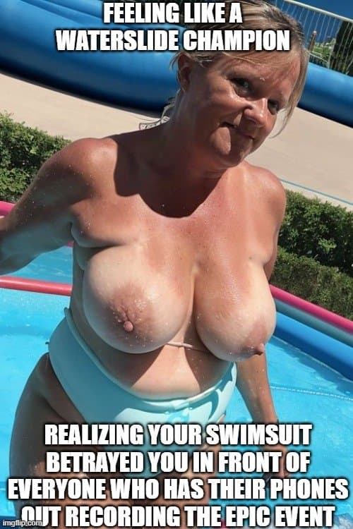 Joanne Tanner has Bathing Suit Malfunctions at Waterpark