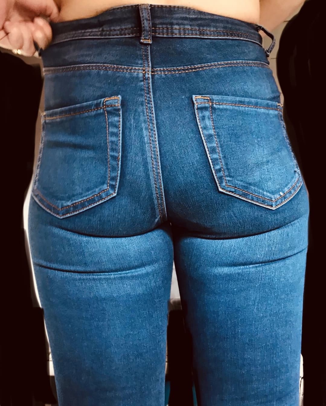 Uk petite biker milf in skin tight pants, tight jeans and mini denim cow-girl skirt