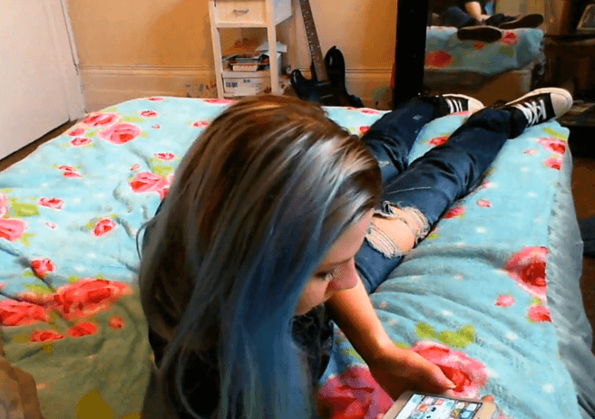 Cute teen gives herself several orgasms in her student room