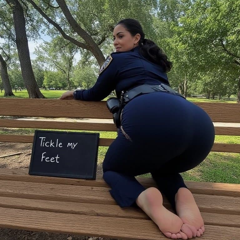 Latina officers want their bare feet tickled and played with