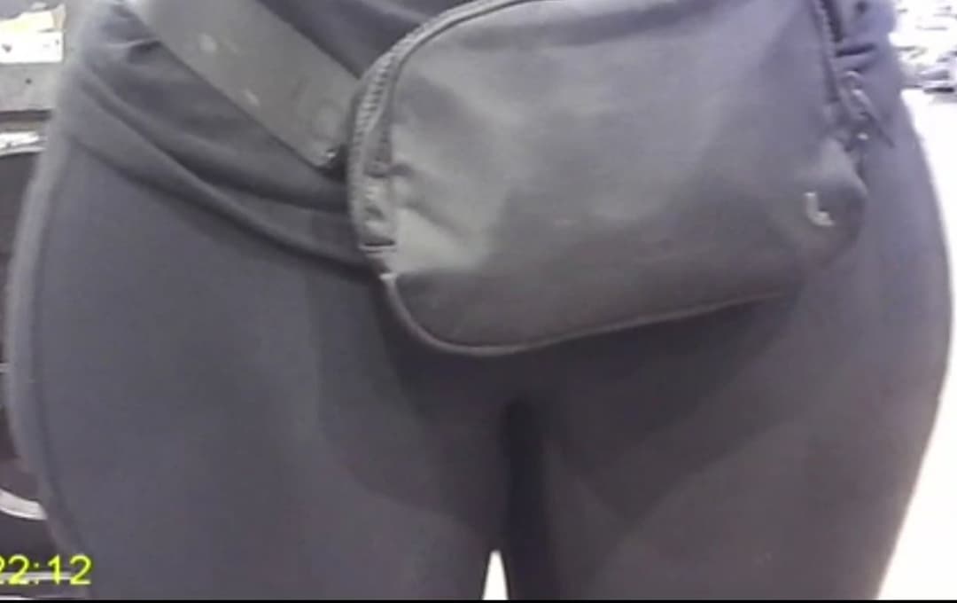 Thick German trying to hide her Fat Pussy Lips Cameltoe with Pouch