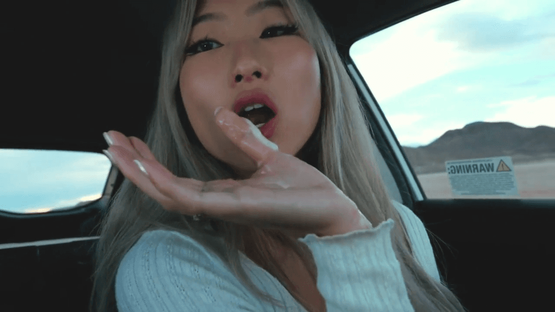 Gorgeous Asian Babe Jerks Cock in Moving Car