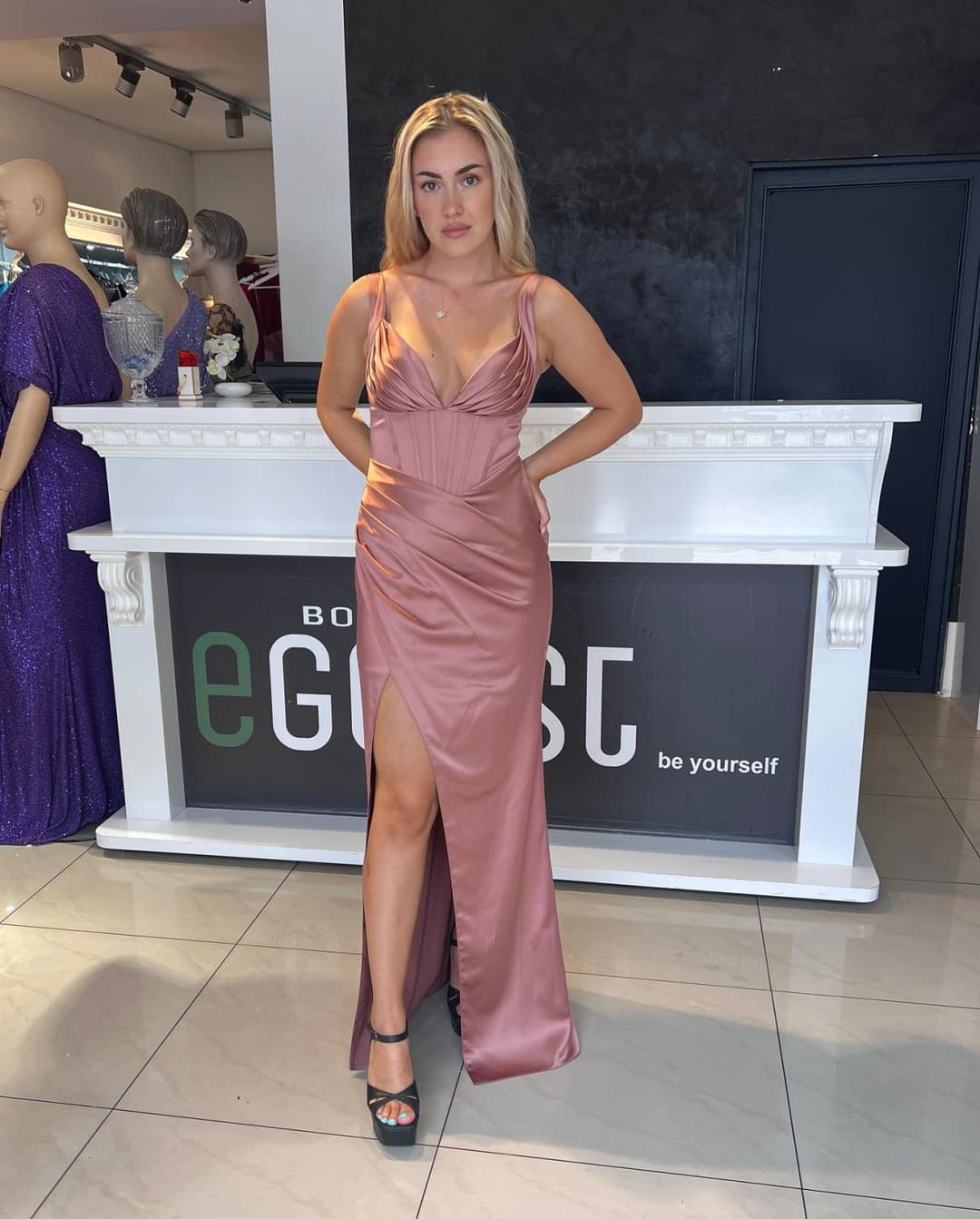 Hot Blonde bosnian slut from Austria with amazing dress - austrian girl from bosna,legs feet ass