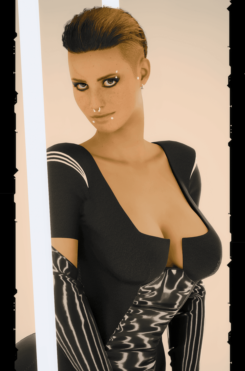 Cyberpunk 2077 Fem V Photo Sessions, Big Tits & Hairy Pussy