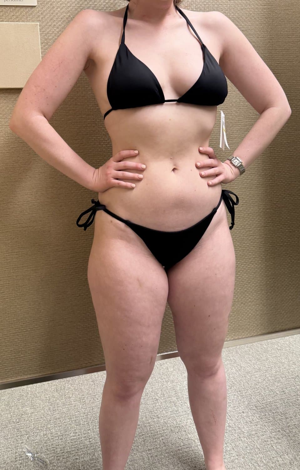 Cute college GF teasing curves in bikini try on haul