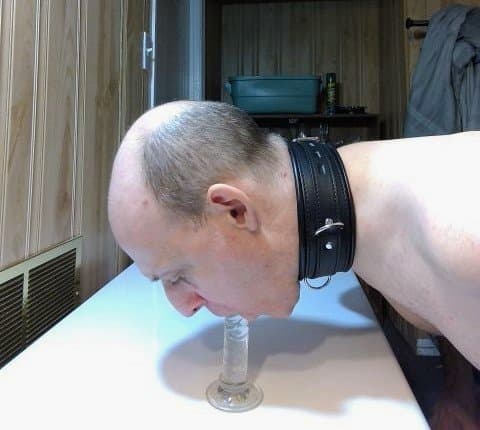 Practice on dildo to suck cock