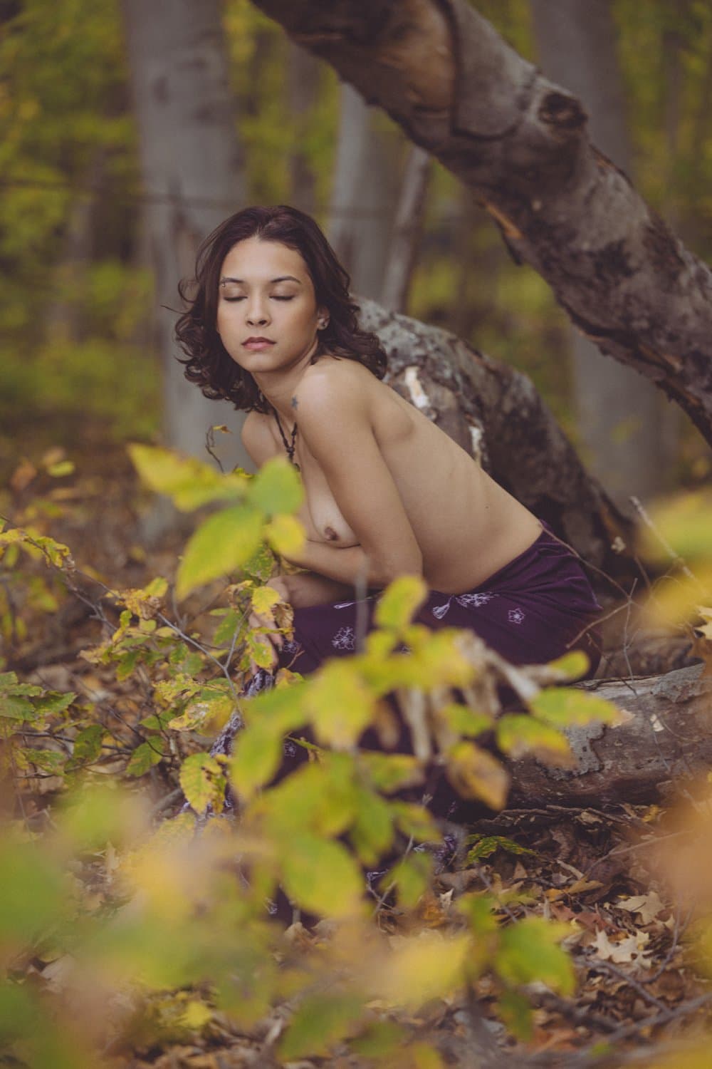 Sabrina Haze a.k.a. Chiyuki Haze from Michigan naked in the woods
