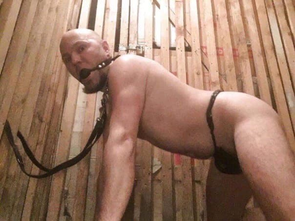 PigSlaveAndy in Latex Bondage