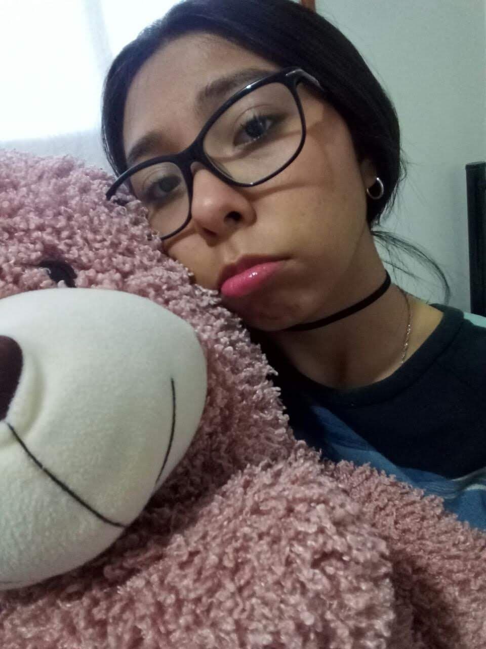 Petite latina loves her bear