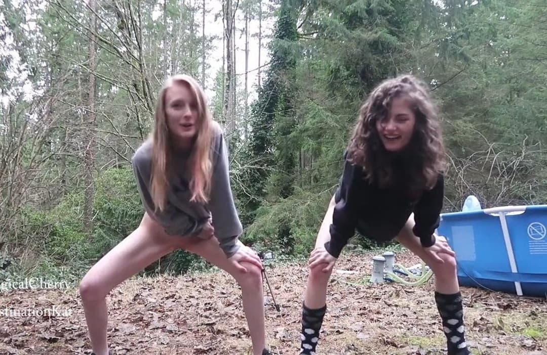Best Friends Who Pee Together | public risk forest standing peeing pissing
