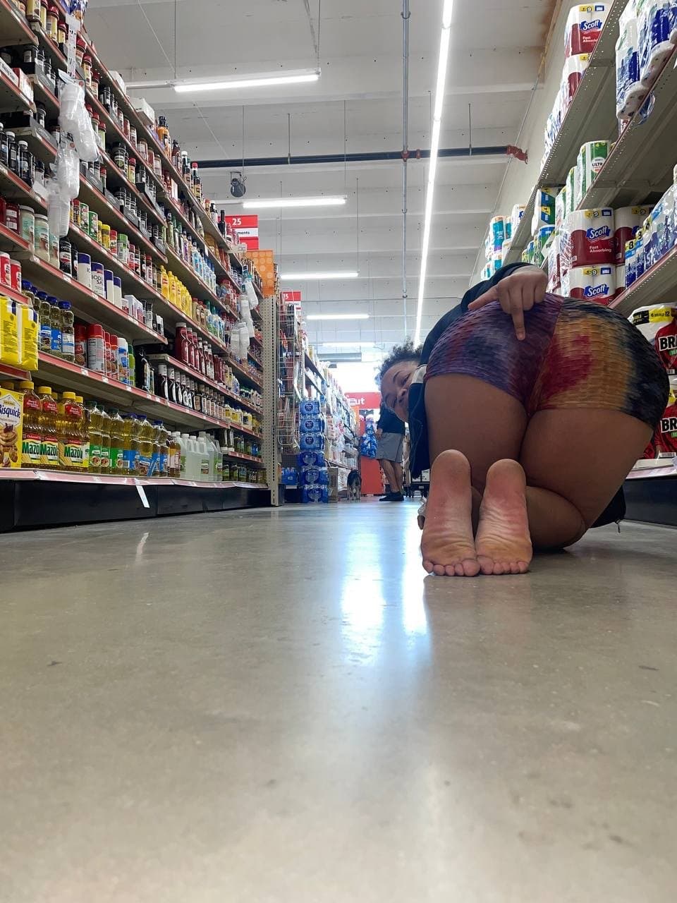 made the slut do all this in public ??even random people were watching her