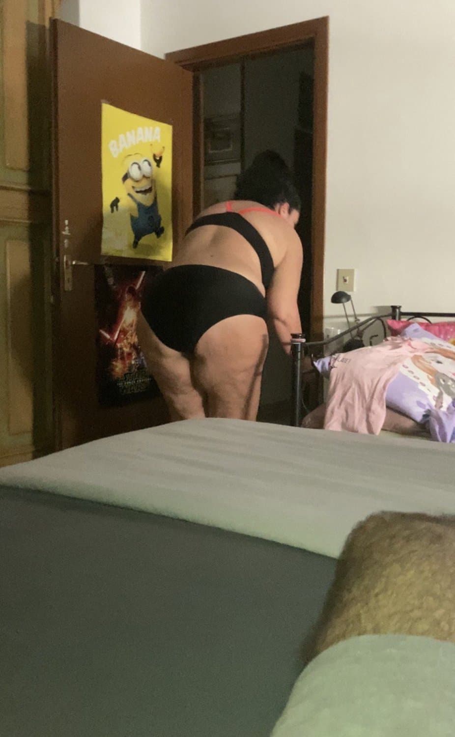 Spying on my clueless bbw moms long saggy boobs