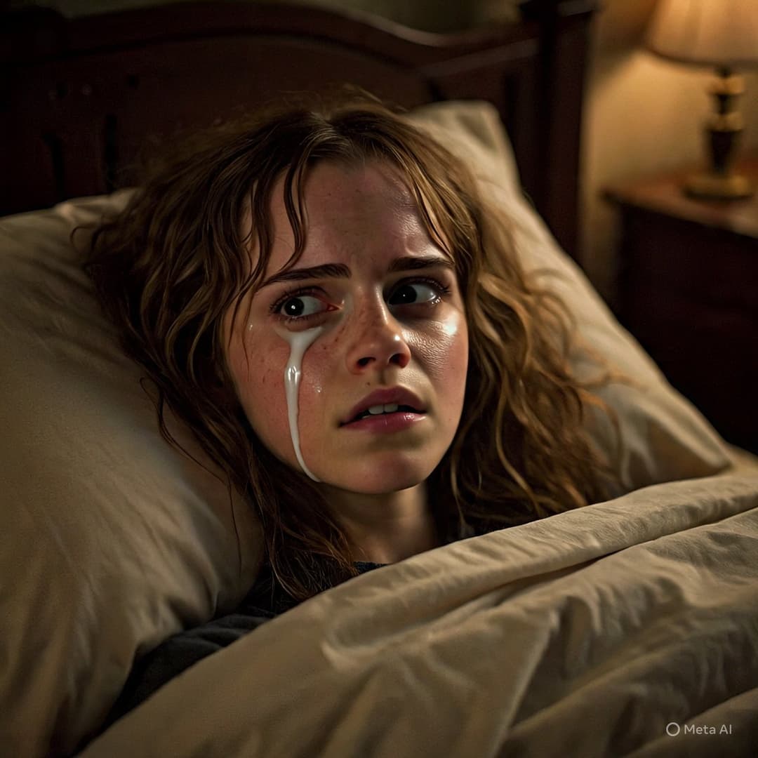 Harry had fun when Hermione was sleeping (Harry se divertiu enquanto Hermione dormia)