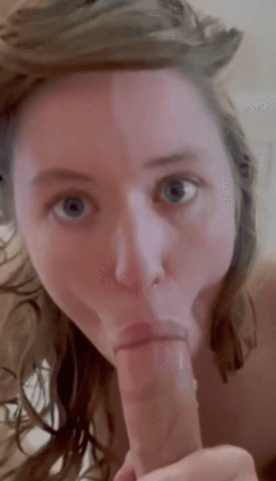 Beautiful wife with big tits gives head