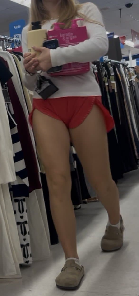 Tight shorts tight Pussy print blonde