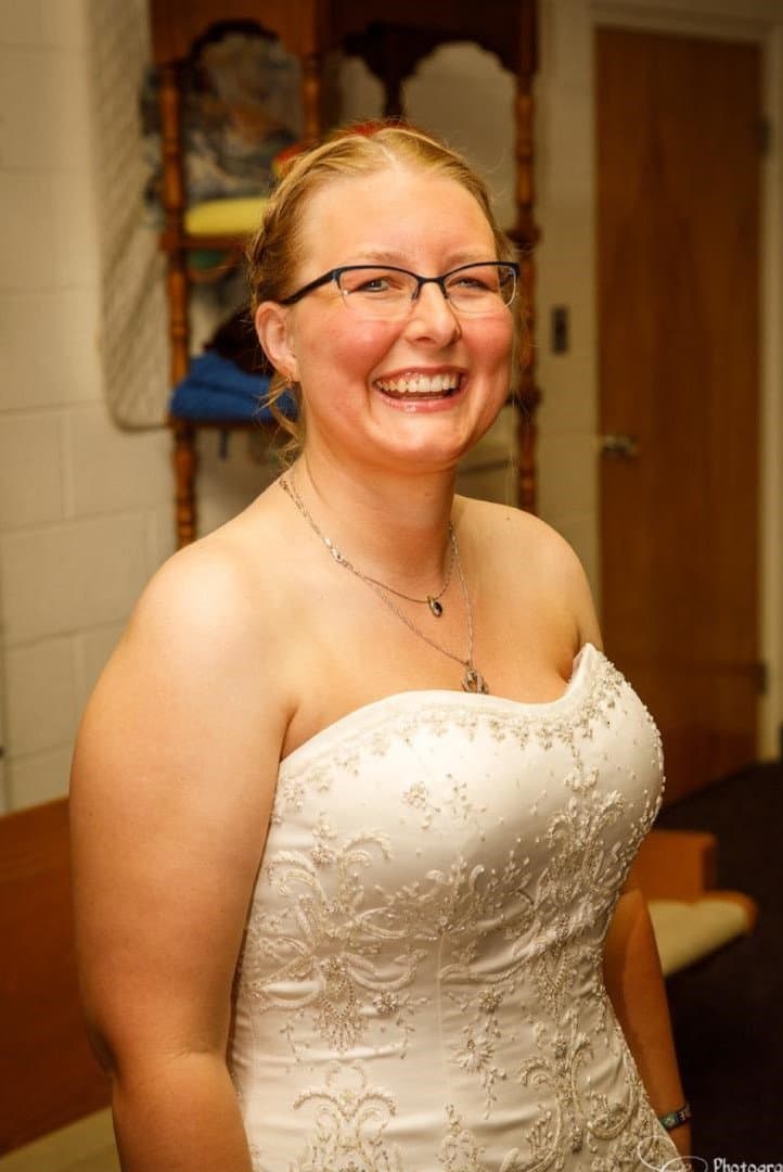 Blonde showing off her bare tits