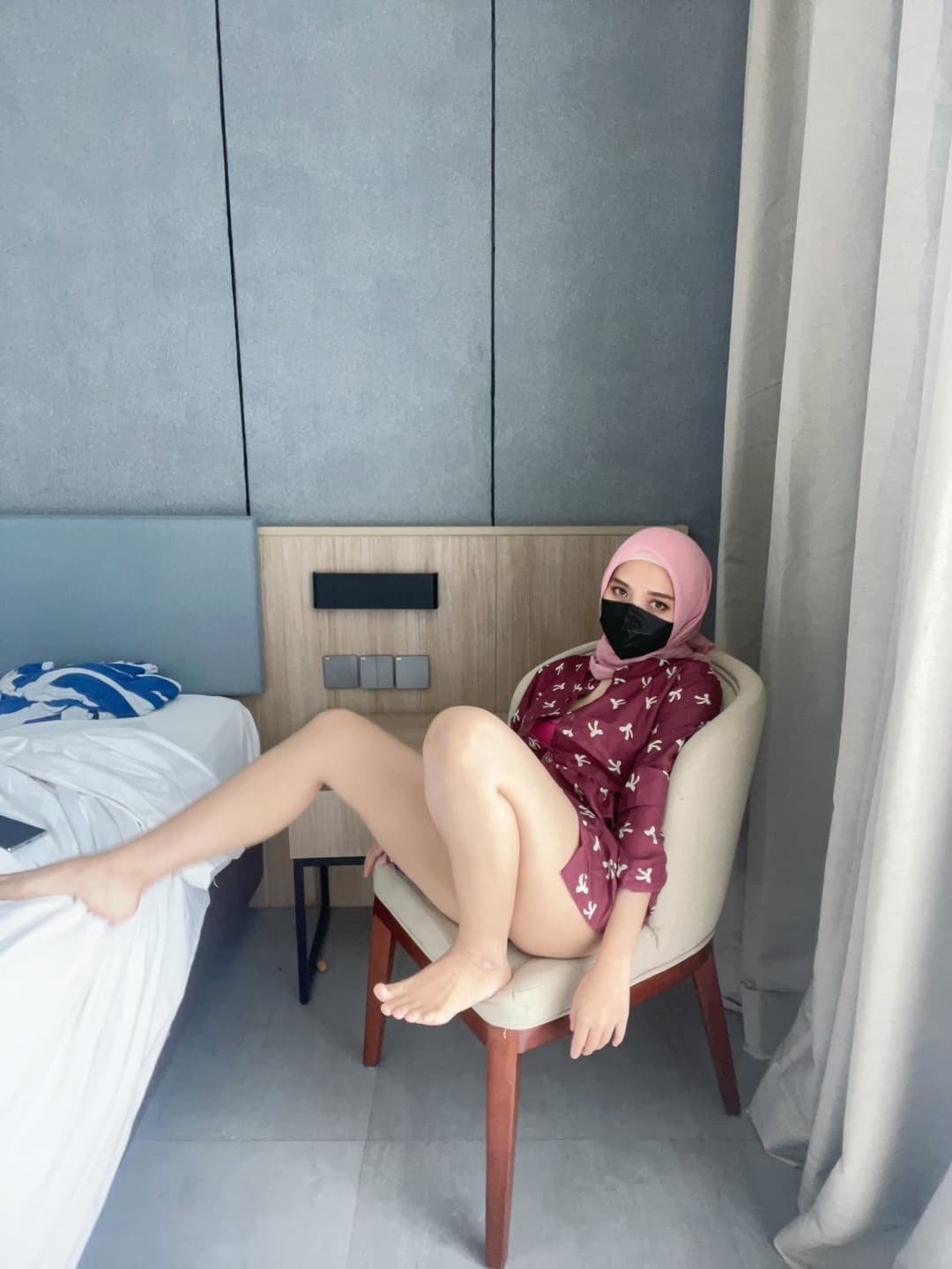 Big-breasted Young Hijab Malaysian