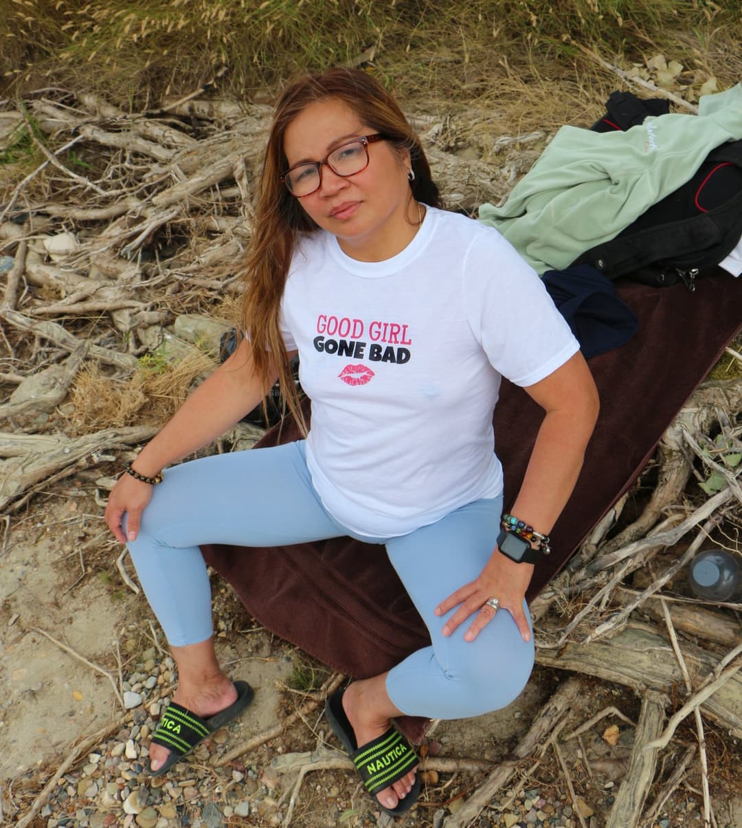My wife outdoors, braless and cameltoe. She pissed herself. Then I peed all over her white Tshirt!
