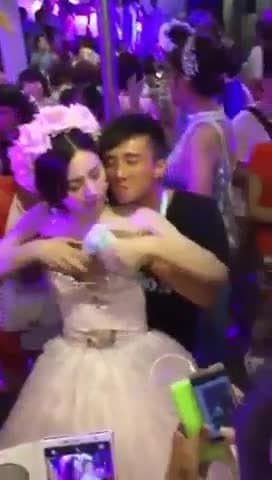 bride lets men and women grope on wedding night - asian slut, ex wife, leak