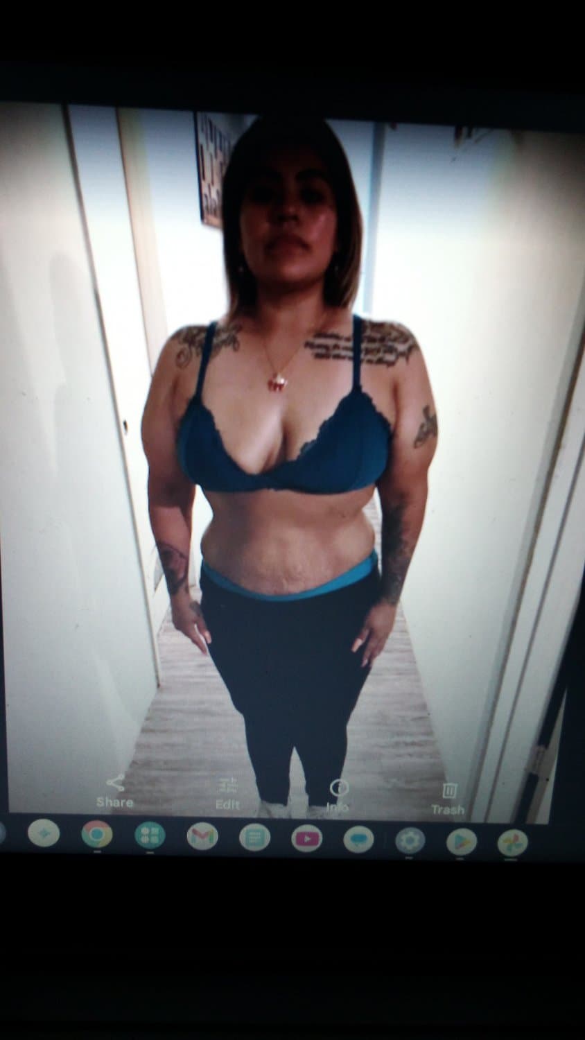 My mom in her bra and panties ?