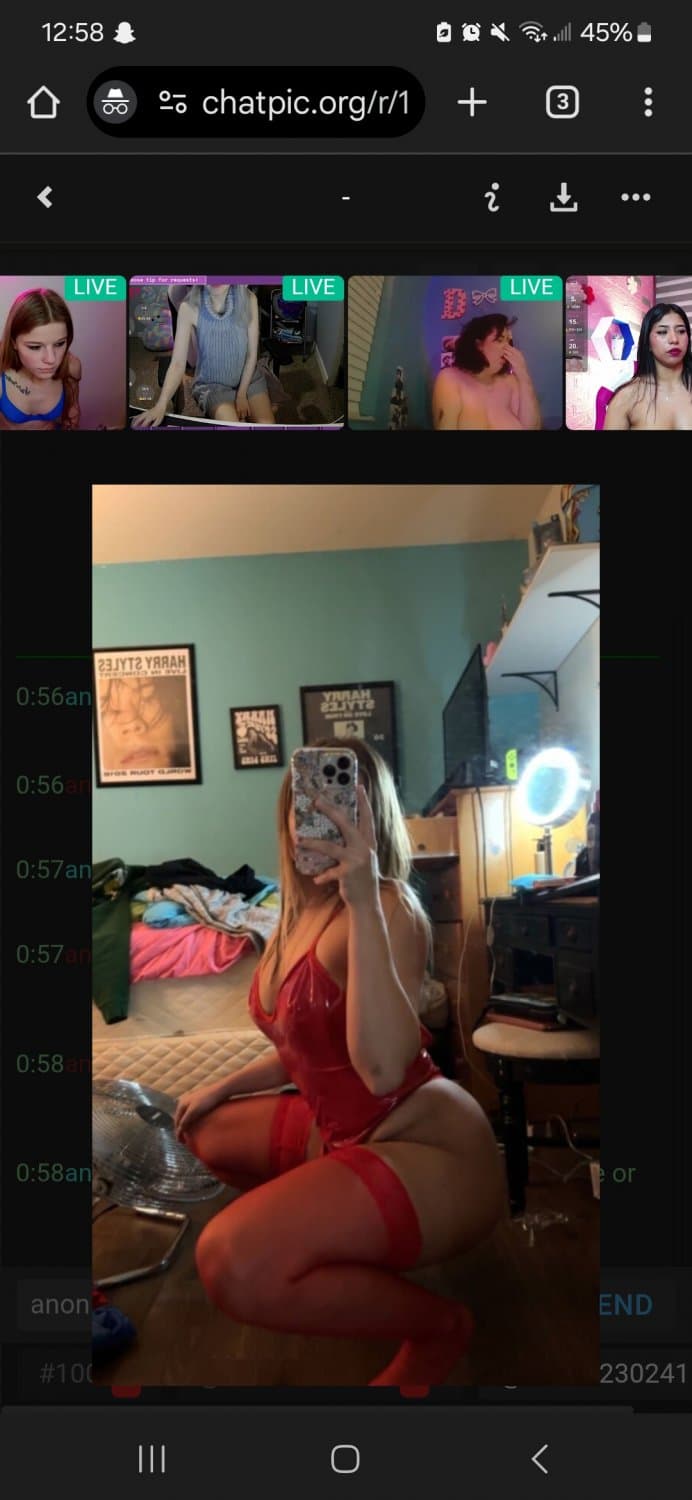 Blonde in red lingerie