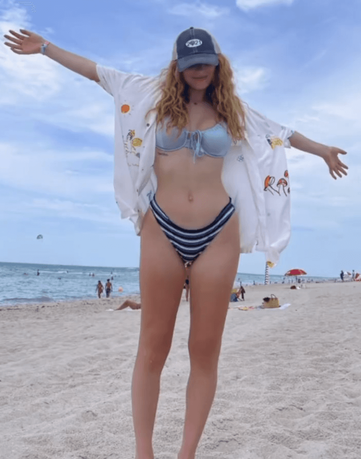 Blonde German slut with black pubes