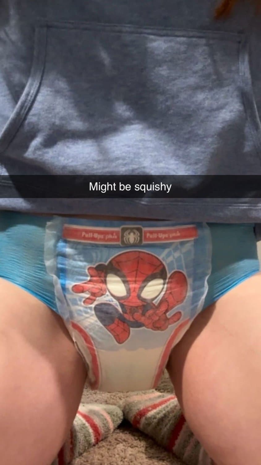 Hot strawberry blonde loves filling her diapers on Snapchat