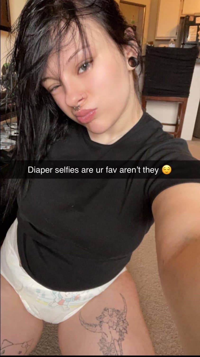 Shy college teen shows how full she makes her diapers