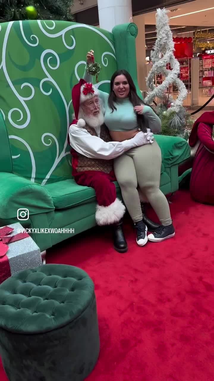 Bad Girl rides Santa ?’s HUGE candy cane ho ho ho