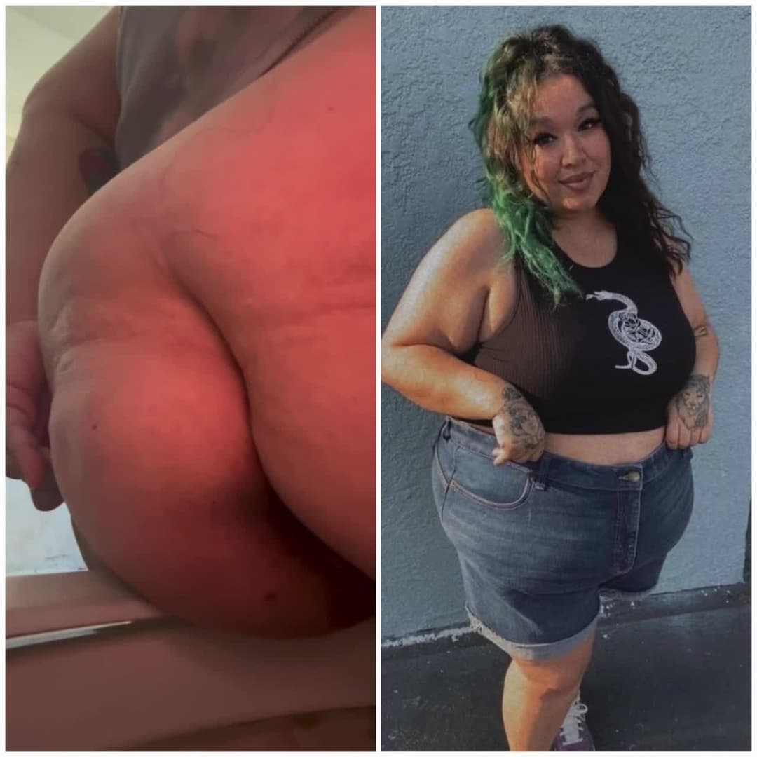 My Favorite BBW showing me what her burger looks like after the cook out.