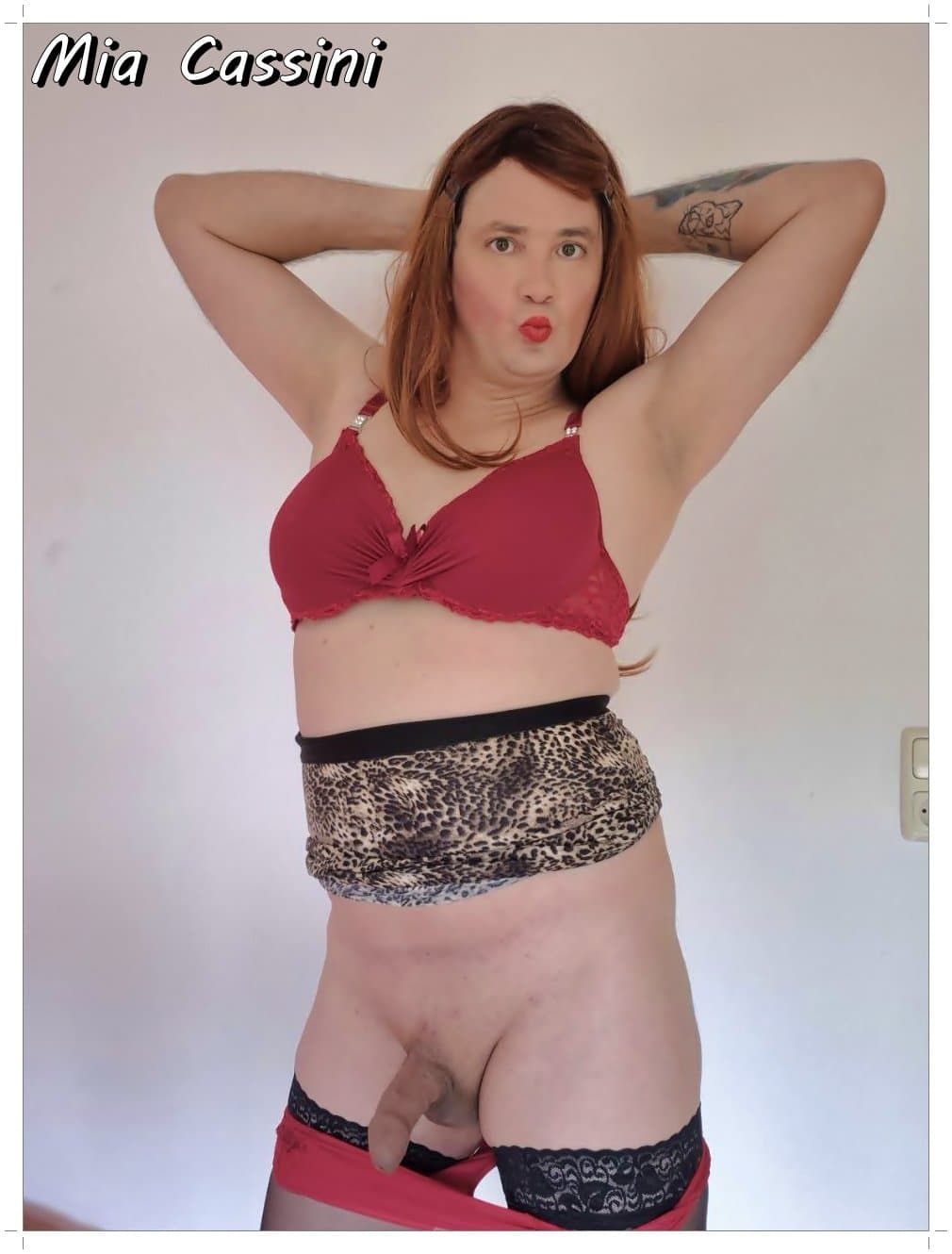 Red Lingerie and Miniskirt