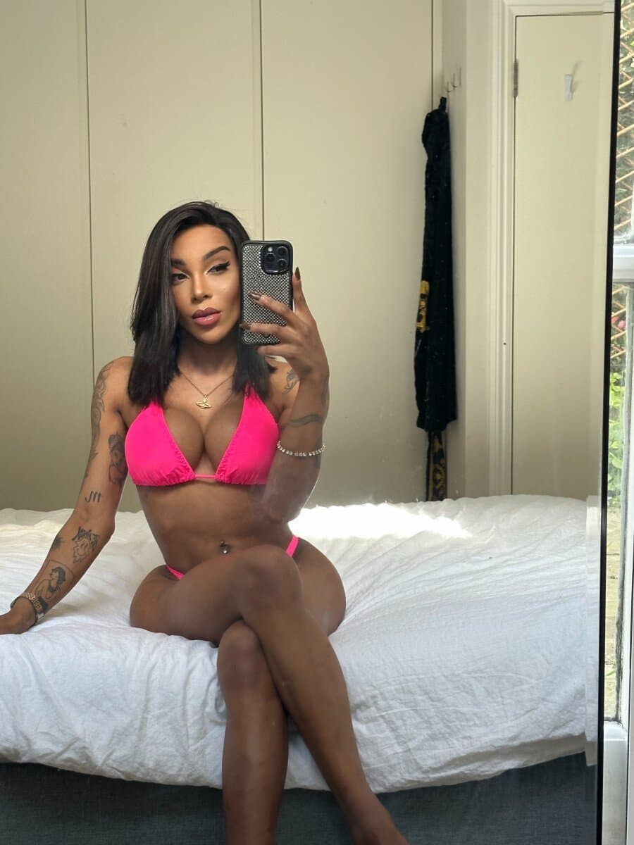 Esther Meirelles beautiful Brazilian trans woman with a giant cock